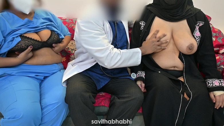 savithabhabhi: Doktor memuaskan batangnya dengan jururawat dan wanita pesakit muslim