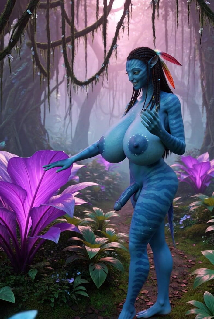 L6RD7BLU3 Transgender AI: Il grande cazzo transgender dal seno grande prende in giro...