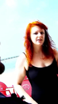 Guy takes curvy ginger teen Vicki Valkyrie and fucks her outdoors.