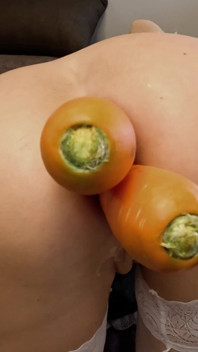 Vegetable Anal Destruction for House Cleaner Crazywifeslut