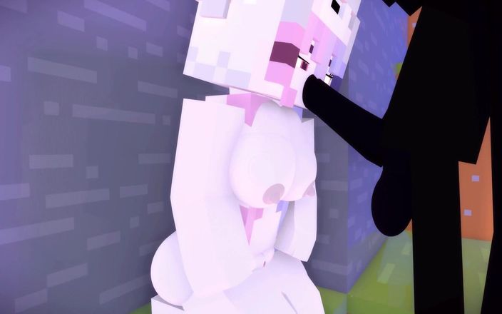 VideoGamesR34: Порно анімація Minecraft - дівчина смокче член ендермана