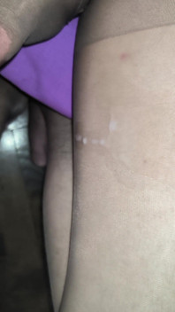 A Big Juicy Sissy's Dick Cums Hard in Shiny Sexy Tights