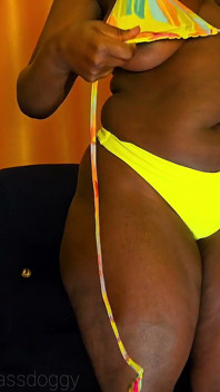 Fine Ass Babe in Green Bikini Striptease.
