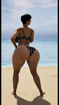 Mrs. Gunther Shaking It at the Beach