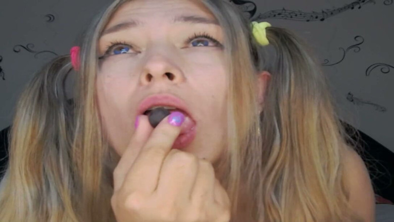 Angel eyes studio: Swallowing and Passing Big Grapes Down My Throat
