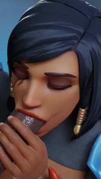 Pharah - Sesi Latihan Gim blowjob kote hitam besar dan kongkek dubur liar dengan batang hitam besar 3d animasi pancutan melampau