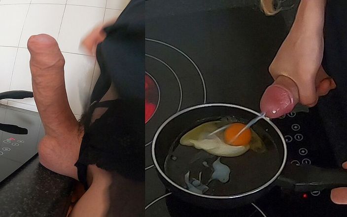 Horny Anne: Gotowanie smażonego jajka ze spermą i jedzenie go