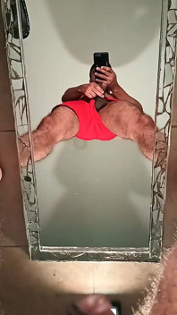 Masturbation in Front of the Mirror - Sexy Latino Man Playing with Your Cock