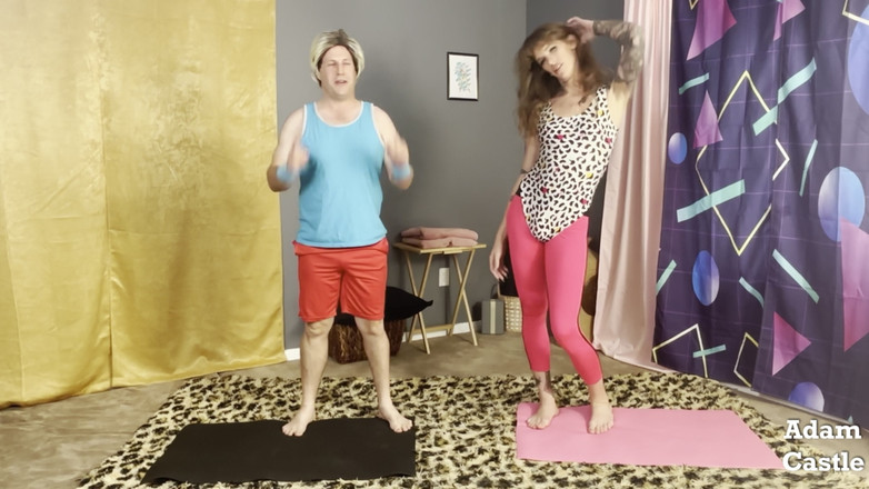 Adam Castle Trans: Helt 80 -talet XXX: Aerobics &amp; Anal Med Sexig Tgirl