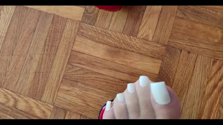 Goddess Lena: Jeans, Nylons Socks and Red Heels