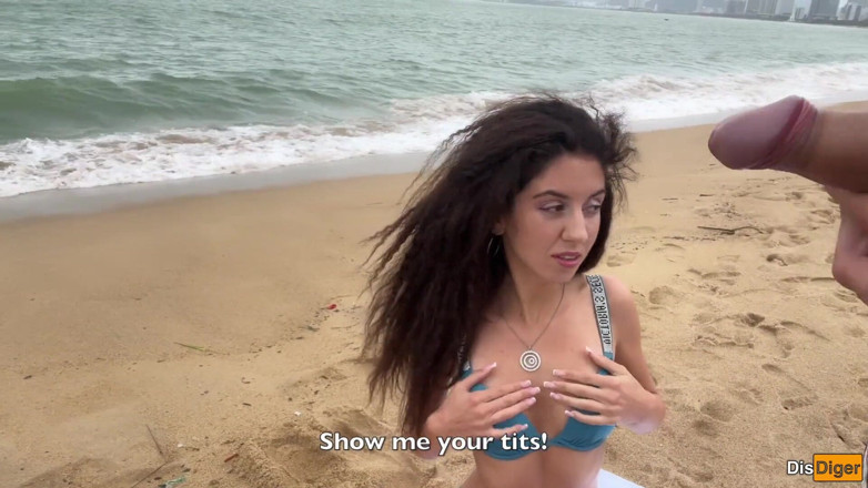Dis Diger: Babe Can I Cum on Your Tits? - Cock Flashing on...