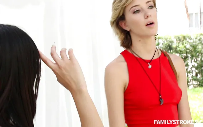 Family Strokes: Sexy stepsisters impress their stepdad with hot sex