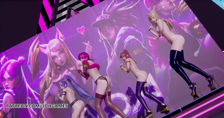 3D-Hentai Games: Black Pink - 알몸 댄스, Ahri, Akali, Evelynn, Kaisa, 3D 에로틱 댄스를 좋아하는 방법
