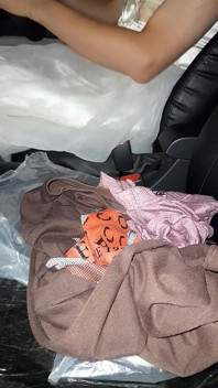 Crossdressing Wearing Wedding Gown While Driving and Cum Inside Gown
