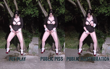 Toilet Mommy: Venkovní chcaní na červené vysoké podpatky teen velký orgasmus