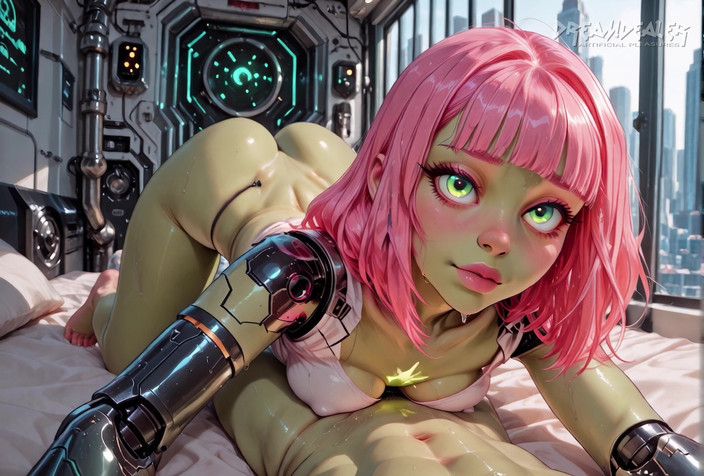 DreamDealer: Alyxa the Alien Goddess Shows You Around Cybertown - Ai Generated