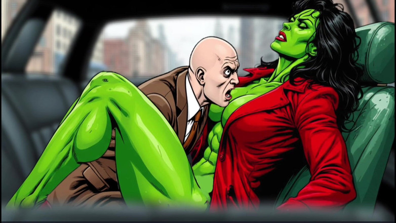 Octopussy Lovers Club: She Hulk. Sesso in Macchina. Cartone Animato per Adulti.