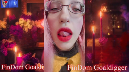 FinDom Goaldigger: Jerking off goof transformation for big red lips