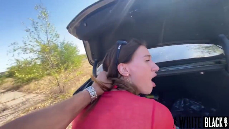 WhiteBlack: Fellow traveler was rough anal fucked on the road