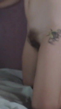 Lovense in Hairy Ass. Upside View