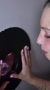 Girlfriend Sucks Condom off Stranger at Glory Hole
