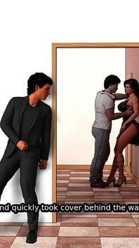 Amore di coppia 08 - il marito cornuto guarda la sua moglie bollente baciare un altro uomo davanti a lui - gioco porno 3D
