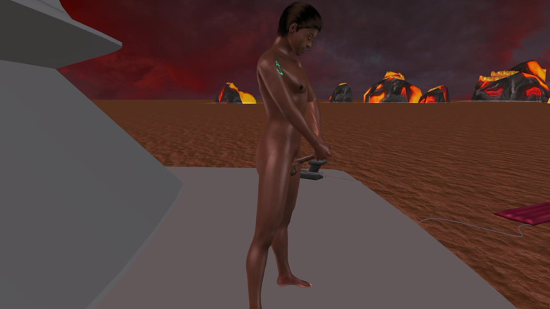 LustMen: Animované 3D gay porno - sólo černoch ve stoje a třese ptákem