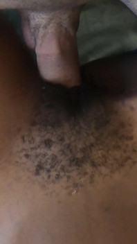 Ebony Hairy Pussy for Big White Cock