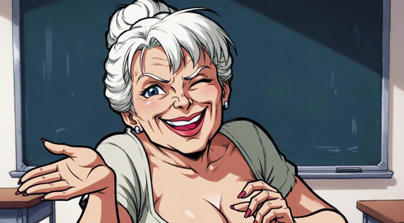 AI Porn: Naughty Cleavage Teachers Tease
