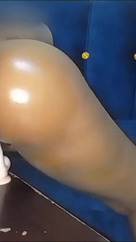 Caught Riding and Twerking on My White Cock Dildo
