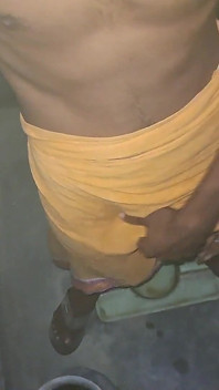 Young Boy From Village Fists Indian Gay in Bathroom