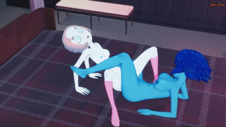 Hentai Smash: Crystal Gems Pearl and Lapis have lesbian sex on a...