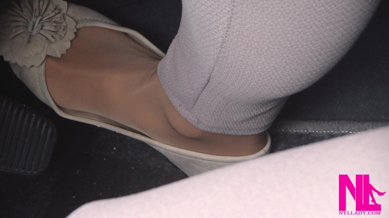 Nyllady: Soft Revving and Delicate Pedal Pumping in Beige Flats on...