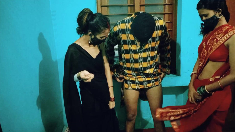 Hot_Monika: Two Bhabhi Fuck with Naughty Devar for Hard Sex, Bhabhi...