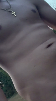 German Boy Jerks off Naked Outside and Cums