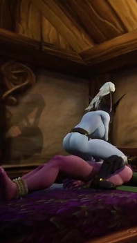 Man bondaged up so she can ride him : Warcraft porn parody