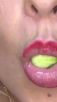 Impressive!! I Play and Swallow Huge Round Candies in the Shape of Melons