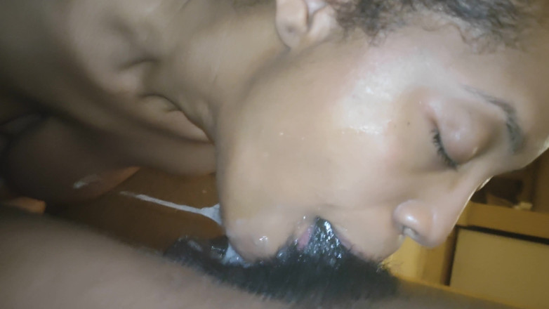 DaddyDeepDiQ: Messy Spit Deepthroat Dripping on Her Big Tits