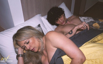 A Stepmother Ends up Being Fucked by Her Stepson While Sharing a Hotel Bed - Monique Fuentes & Jordy Fabian