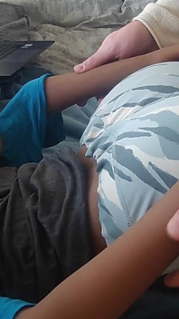 She Gets a Big Load of Cum Over Her Ass and Back