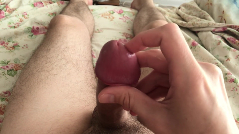 IlyaWilliam: Cute teen wank big uncut cock and cum with moans