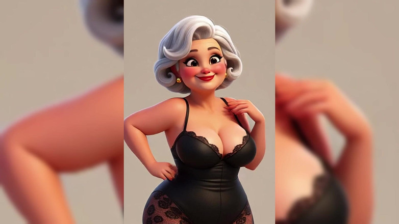 AI Porn: Топлес бабуся анімація
