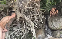 I Discover an Indigenous Girl Masturbating on Top of a Big Giant Stone, I Approach Her so I Can Convince Her to Fuck.