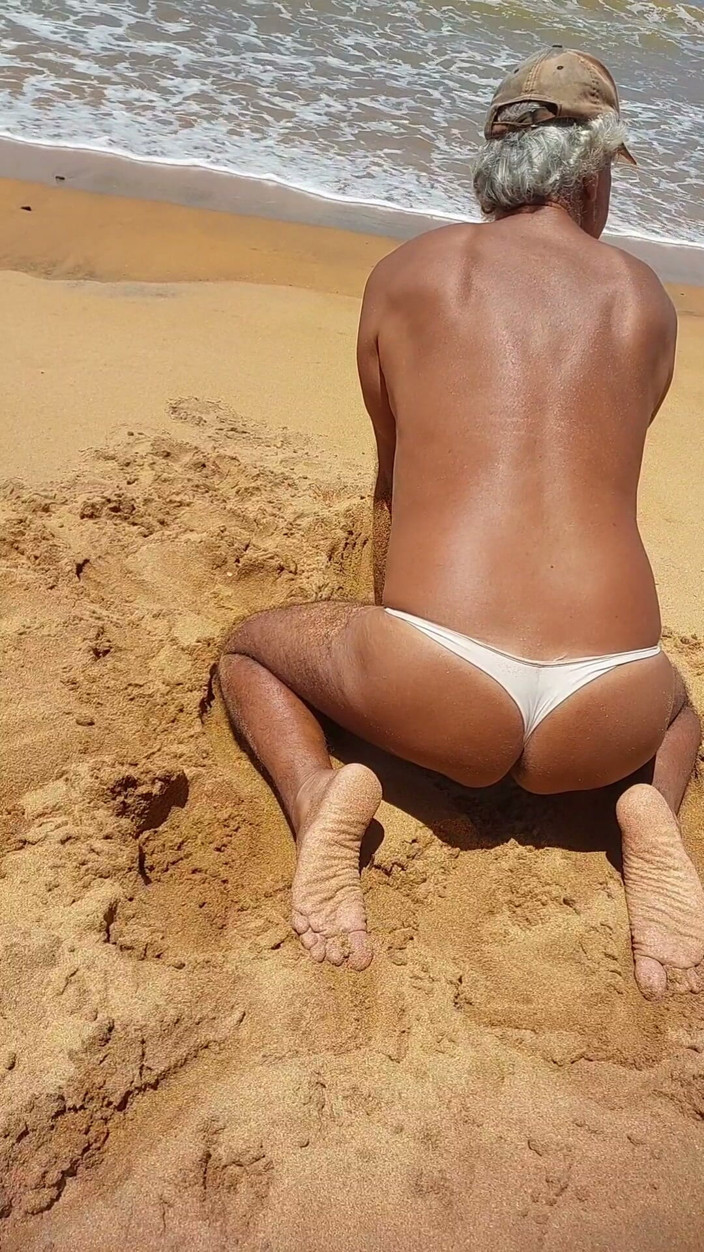 Ladysilvas: Ladysilva on the Beach in Panties Tanning Her Hot Ass
