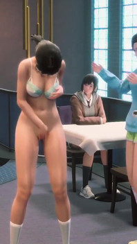 彼女はレストランで居心地が良すぎた