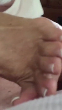 Stepaunt Annette Talks While Giving High Arch Footjob
