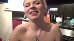 6-movies: Fingering a young hairy pussy in kitchen