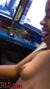Beautiful Black Teen Addicted to Mature White Cock