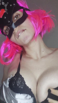 See How I Touch Myself with My Kitty Mask and Big Tits