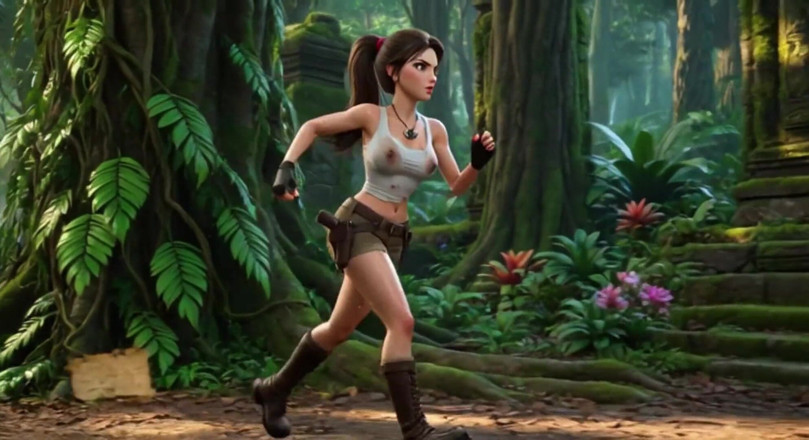 My night collection: Lara Croft Discovers Amazon Treasure and Embraces Beautiful Blonde Ancestral...